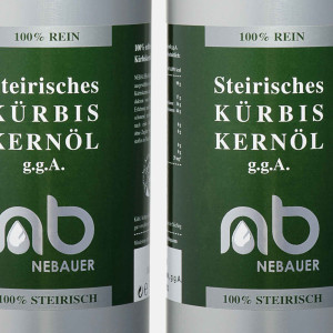 2er Pack - NEBAUERs steirisches Kürbiskernöl g.g.A. - 1 Liter Öldose